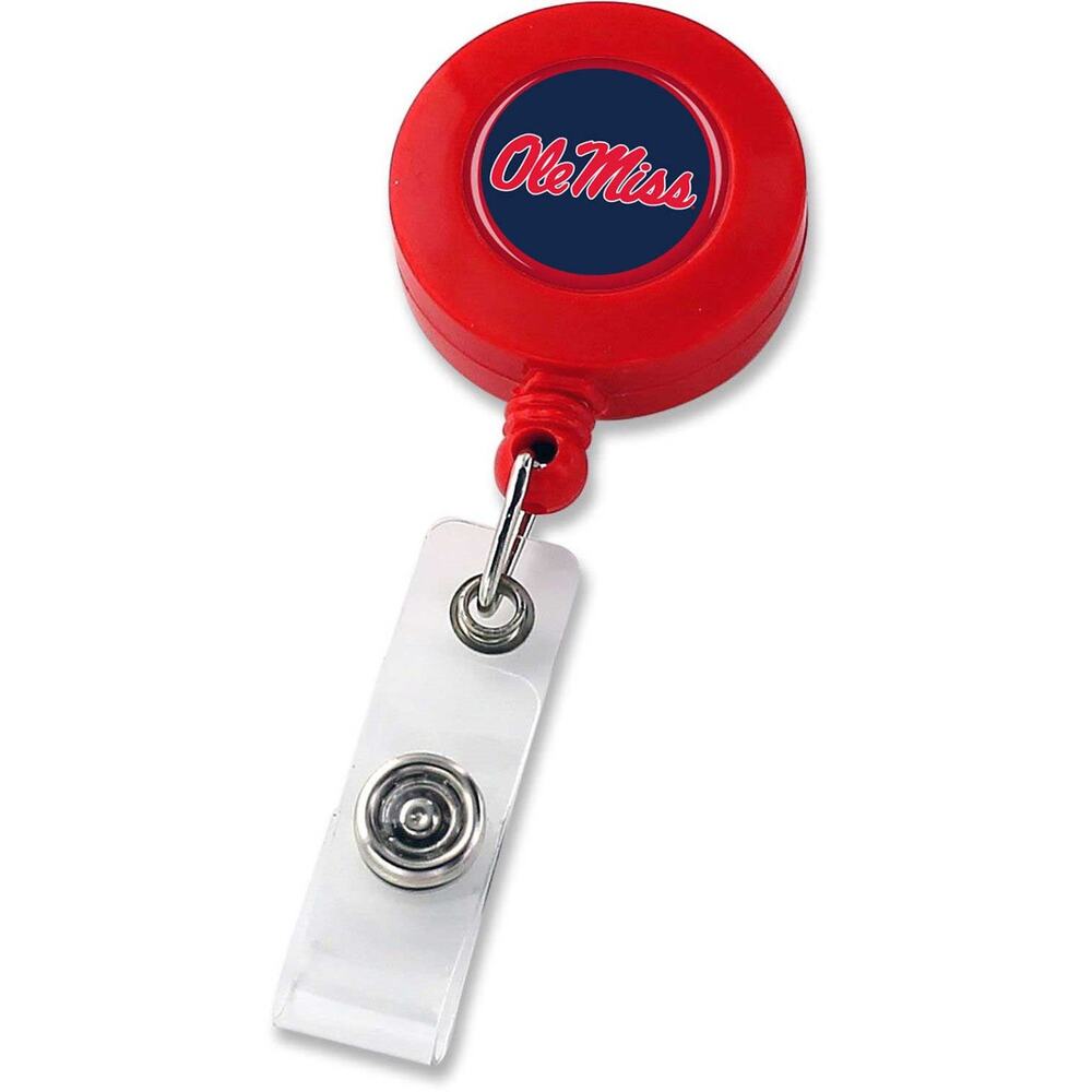 NCAA Ole Miss Rebels Badge Reel ID Holder Football  Logo Clip New Round Office